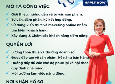 TUYỂN NHÂN VIÊN BÁN HÀNG. SL 2 NAM
