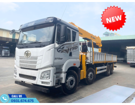 THÙNG LỬNG GẮN CẨU FAW JH6 8X4 - LẮP CẨU SOOSAN 15 TẤN