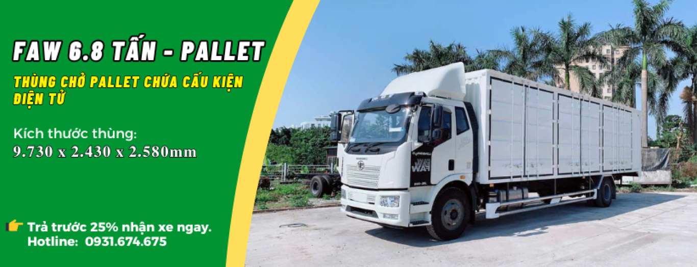 FAW J6L THÙNG CHỞ PALLET CHỨA CẤU KIỆN ĐIỆN TỬ (8T6)