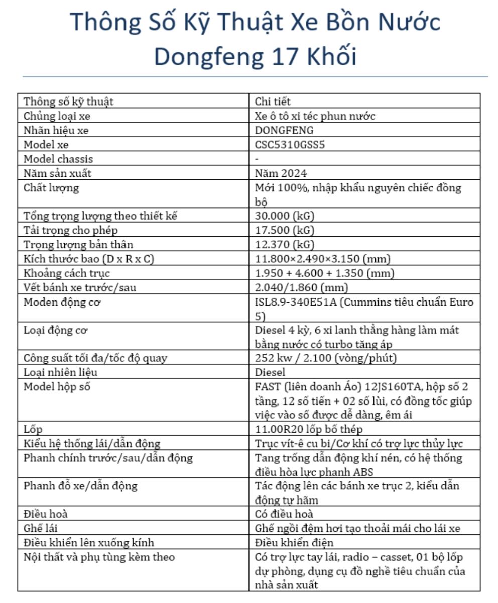 xe bồn tưới nước 9 khối Dongfeng